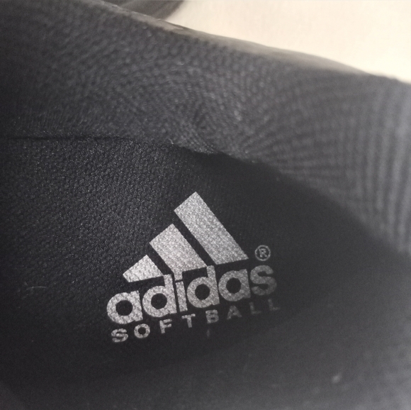 Adidas Softball Classic Black White Three Stripe Foldover Vekcro Tongue Sneaker - Picture 6 of 7